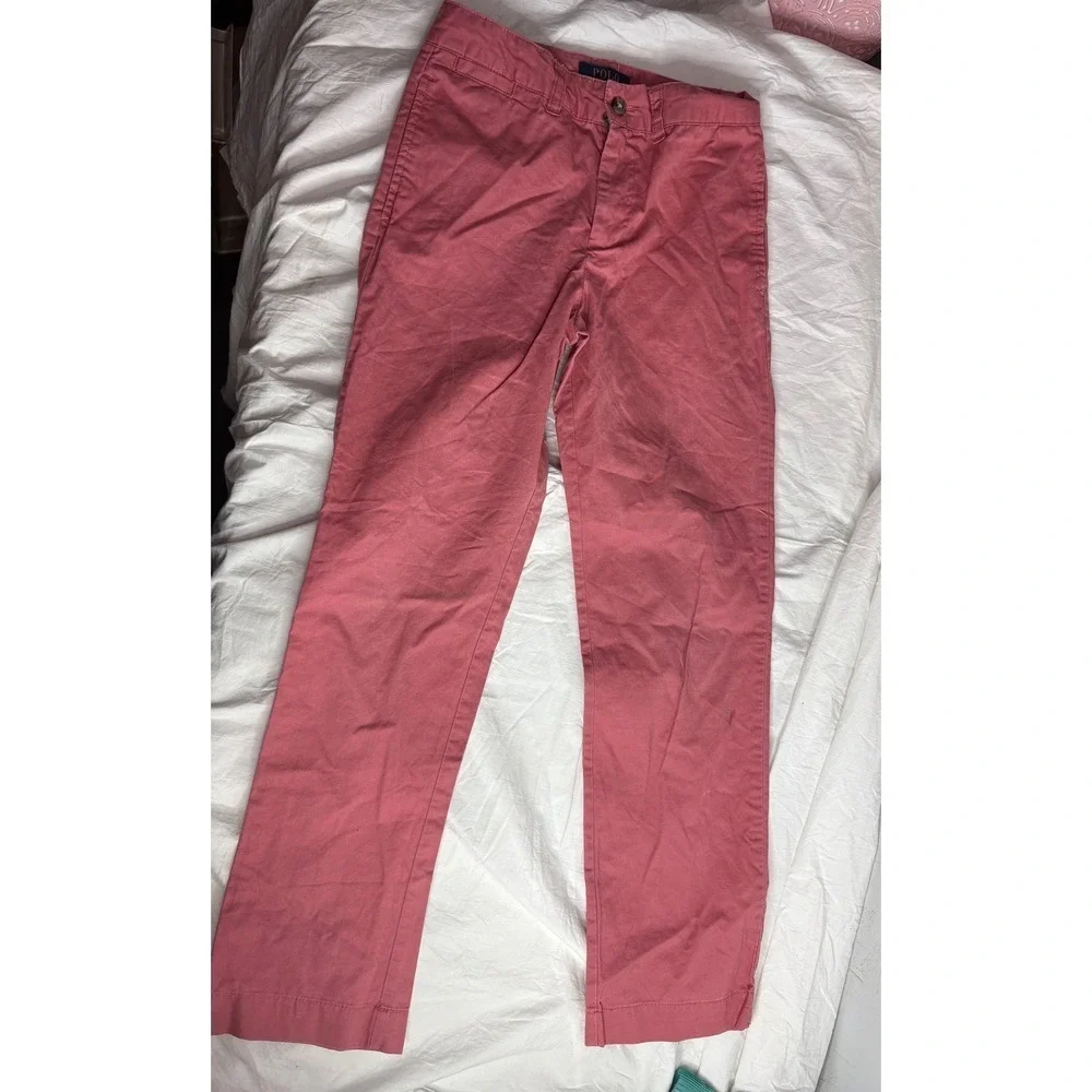 Polo Ralph Lauren Kids Chino Pants Coral Pink Size 10 Casual Cotton Blend